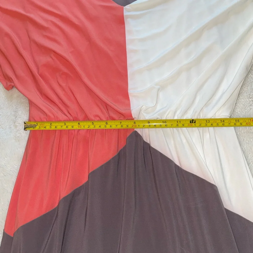 Dress Barn color block orange‎ brown and white dress - Picture 4 of 7